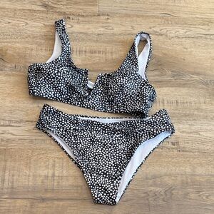 SHEIN Black and White Polka Dot Bikini